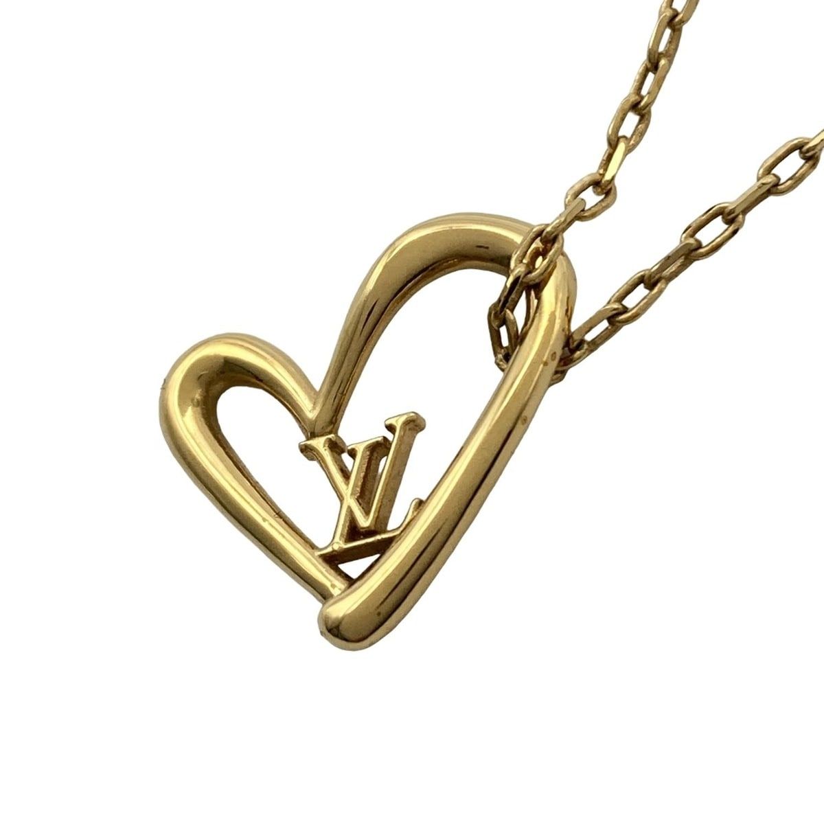 Louis Vuitton Necklace Collier Heart Foreign Love Gold