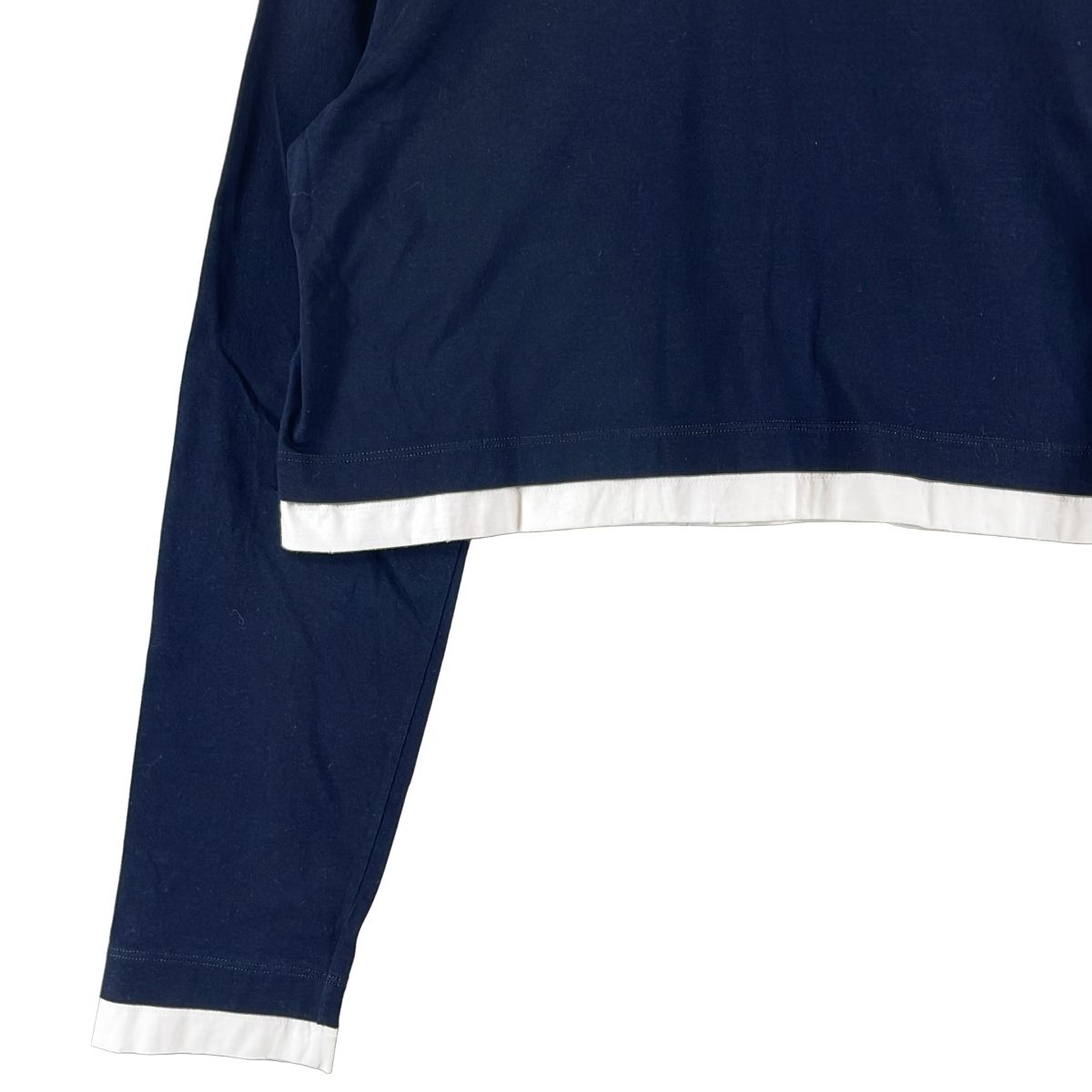 Prada Fabric Triangle Logo Top XS Navy White — view 3