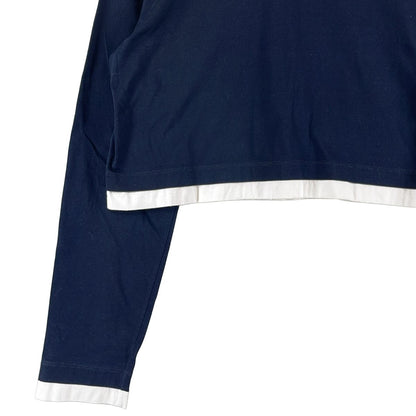 Prada Fabric Triangle Logo Top XS Navy White — view 3