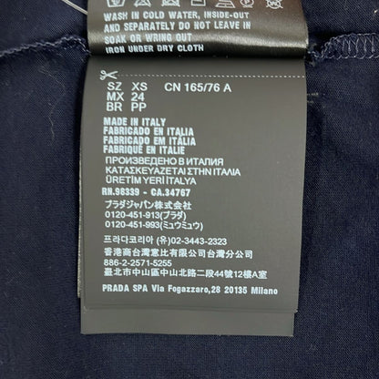 Prada Fabric Triangle Logo Top XS Navy White — view 6