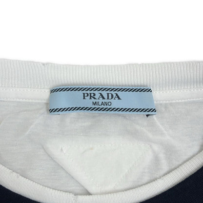 Prada Fabric Triangle Logo Top XS Navy White — view 5