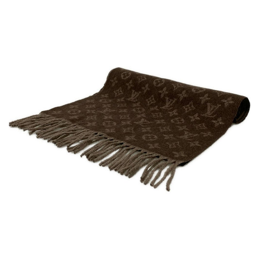 Louis Vuitton Scarf Echarpe Monogram Gradient Hazelnut Wool Cashmere