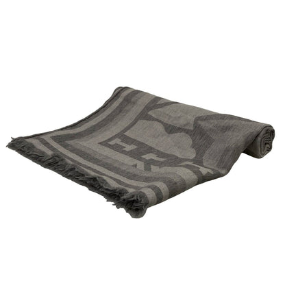Hermes Shawl Light Gray Wool Scarf