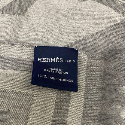Hermes Shawl Light Gray Wool Scarf — view 2