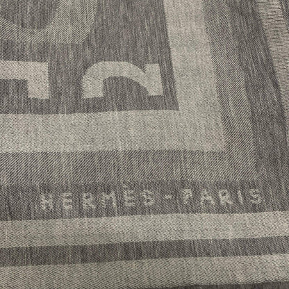 Hermes Shawl Light Gray Wool Scarf — view 4