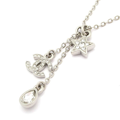 Chanel Necklace Silver CC Logo Star