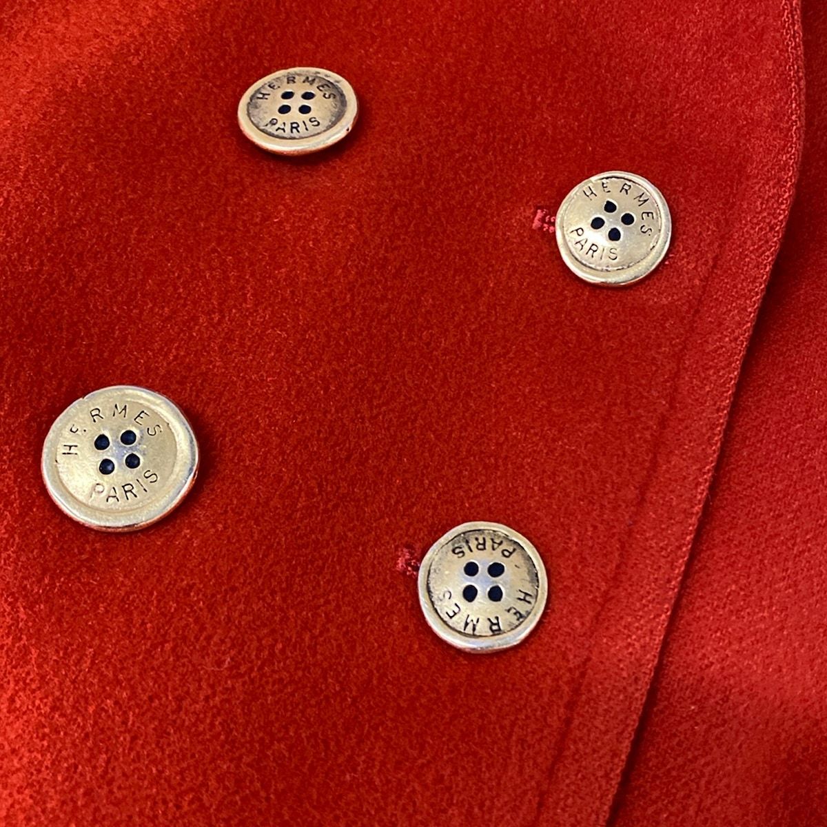 Hermes Coat 38 M Red Long Sleeve Winter Wool — view 9
