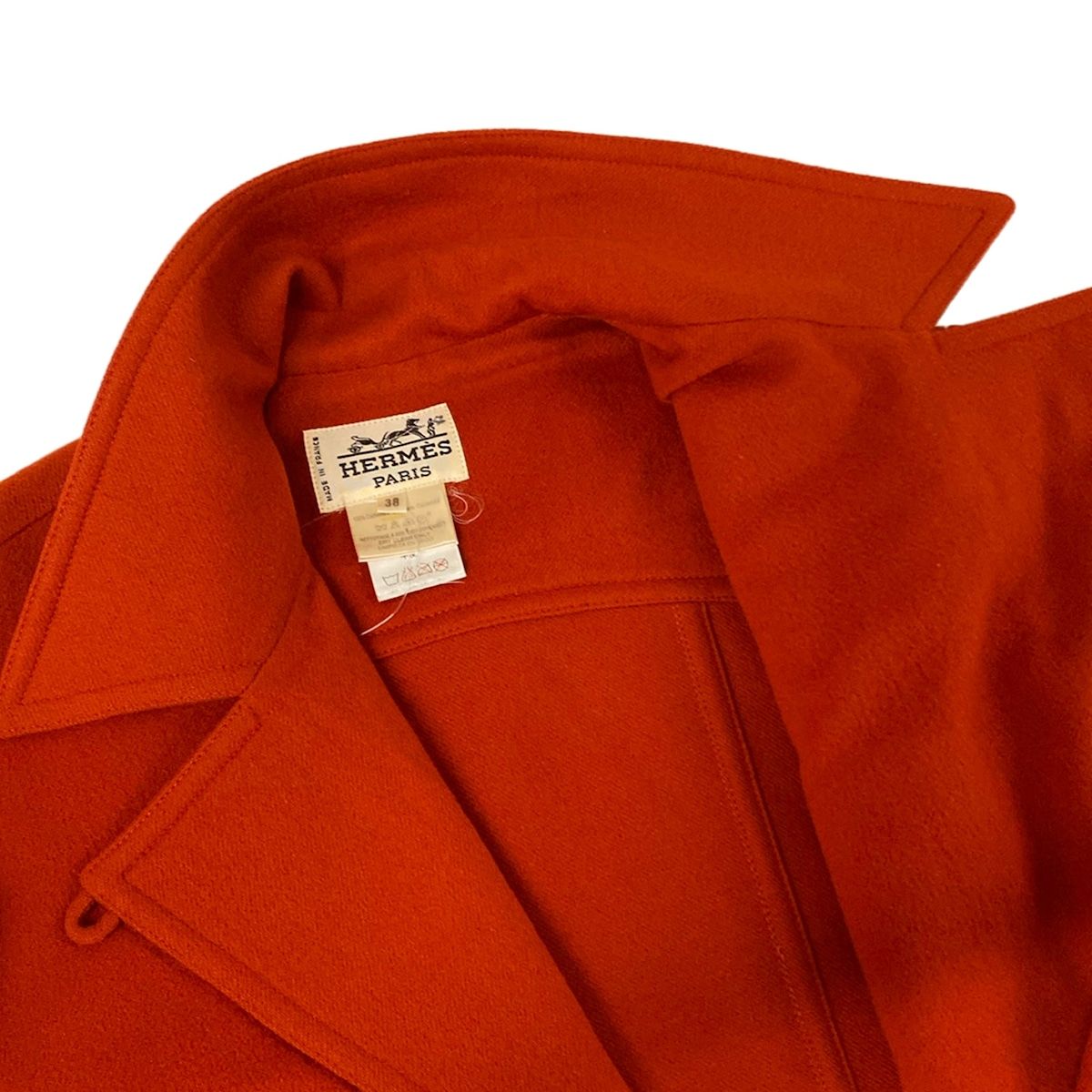 Hermes Coat 38 M Red Long Sleeve Winter Wool — view 7