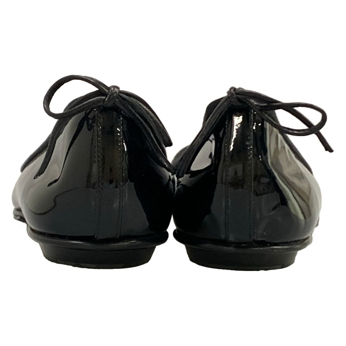 Chanel Flat Shoes 37.5 C Black CC Logo Ribbon Leather Lambskin — view 6