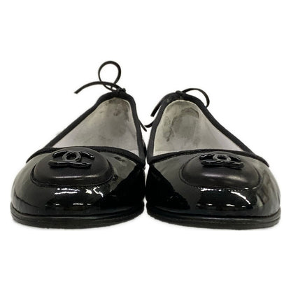 Chanel Flat Shoes 37.5 C Black CC Logo Ribbon Leather Lambskin — view 5