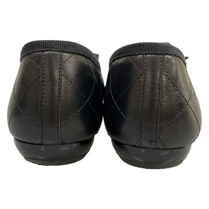 Chanel Flat Shoes 37.5 Black Cambon Line CC Logo Leather Lambskin — view 6