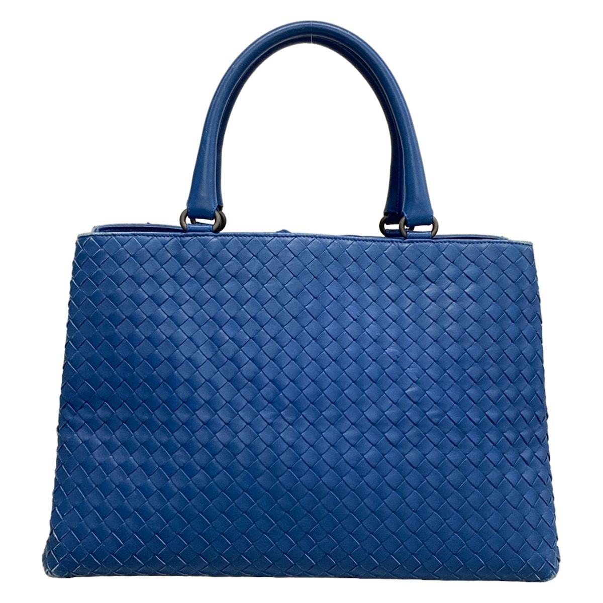 Bottega Veneta Tote Intrecciato Blue Leather