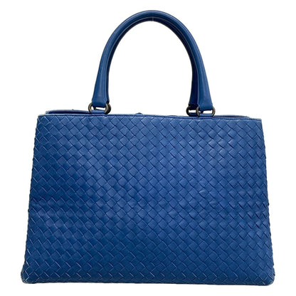 Bottega Veneta Tote Intrecciato Blue Leather