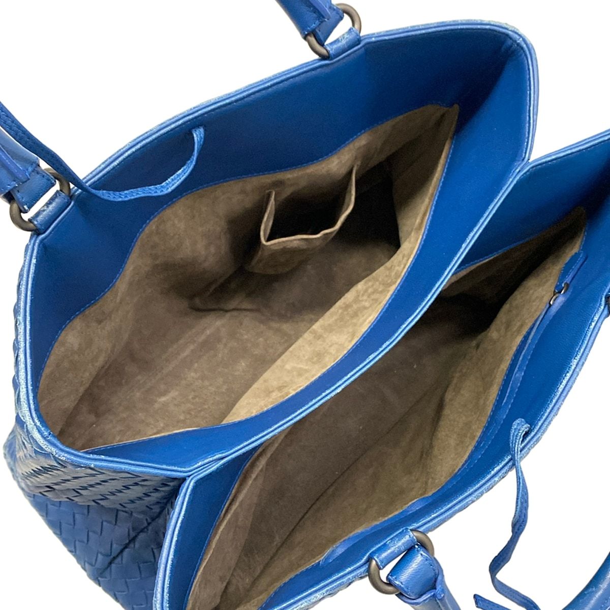 Bottega Veneta Tote Intrecciato Blue Leather — view 7