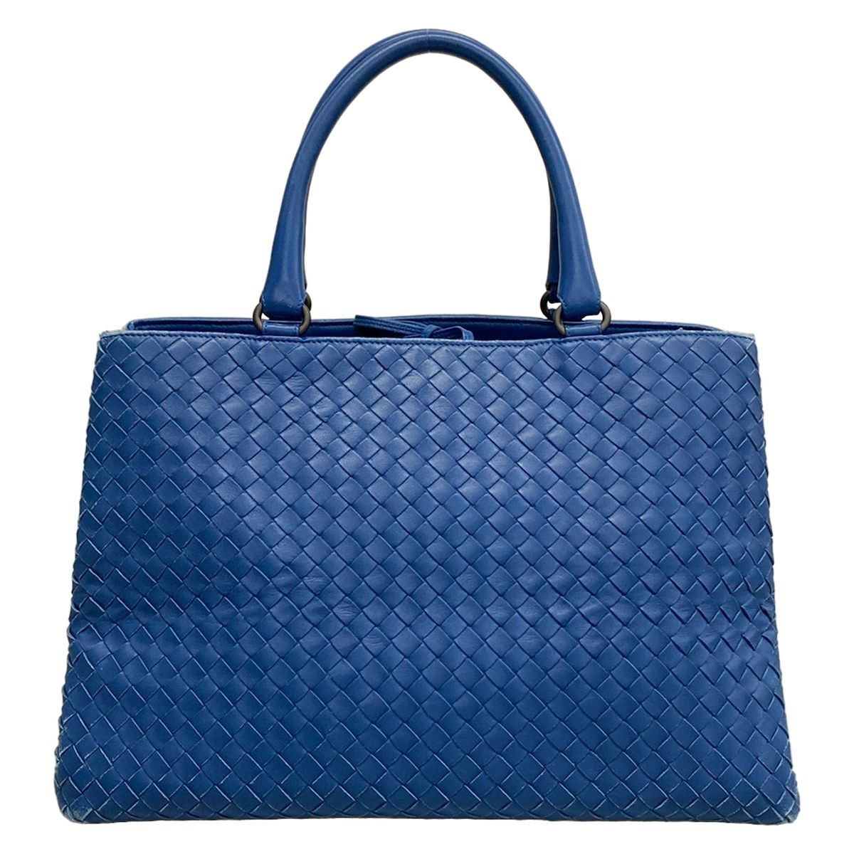 Bottega Veneta Tote Intrecciato Blue Leather — view 3
