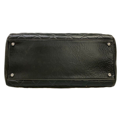 Chanel Handbag Quilted Black Chain Shoulder Silver — view 5