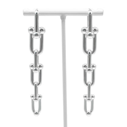 Tiffany & Co Graduated Link 925 Sterling Silver Earrings
