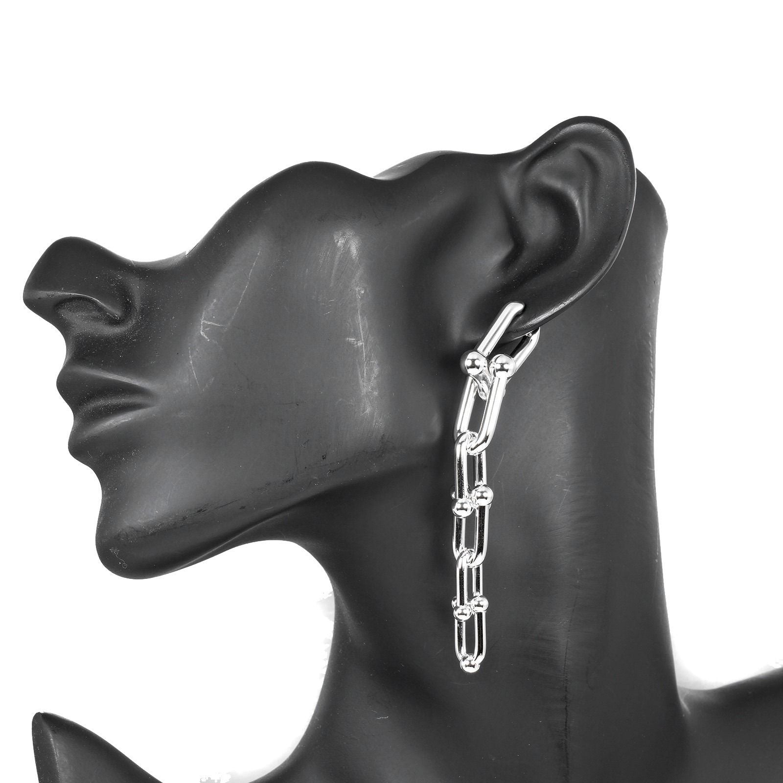 Tiffany & Co Graduated Link 925 Sterling Silver Earrings — view 2