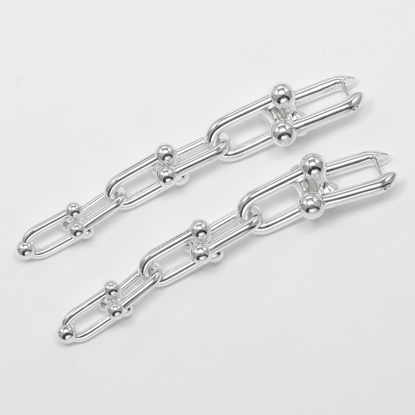 Tiffany & Co Graduated Link 925 Sterling Silver Earrings — view 6