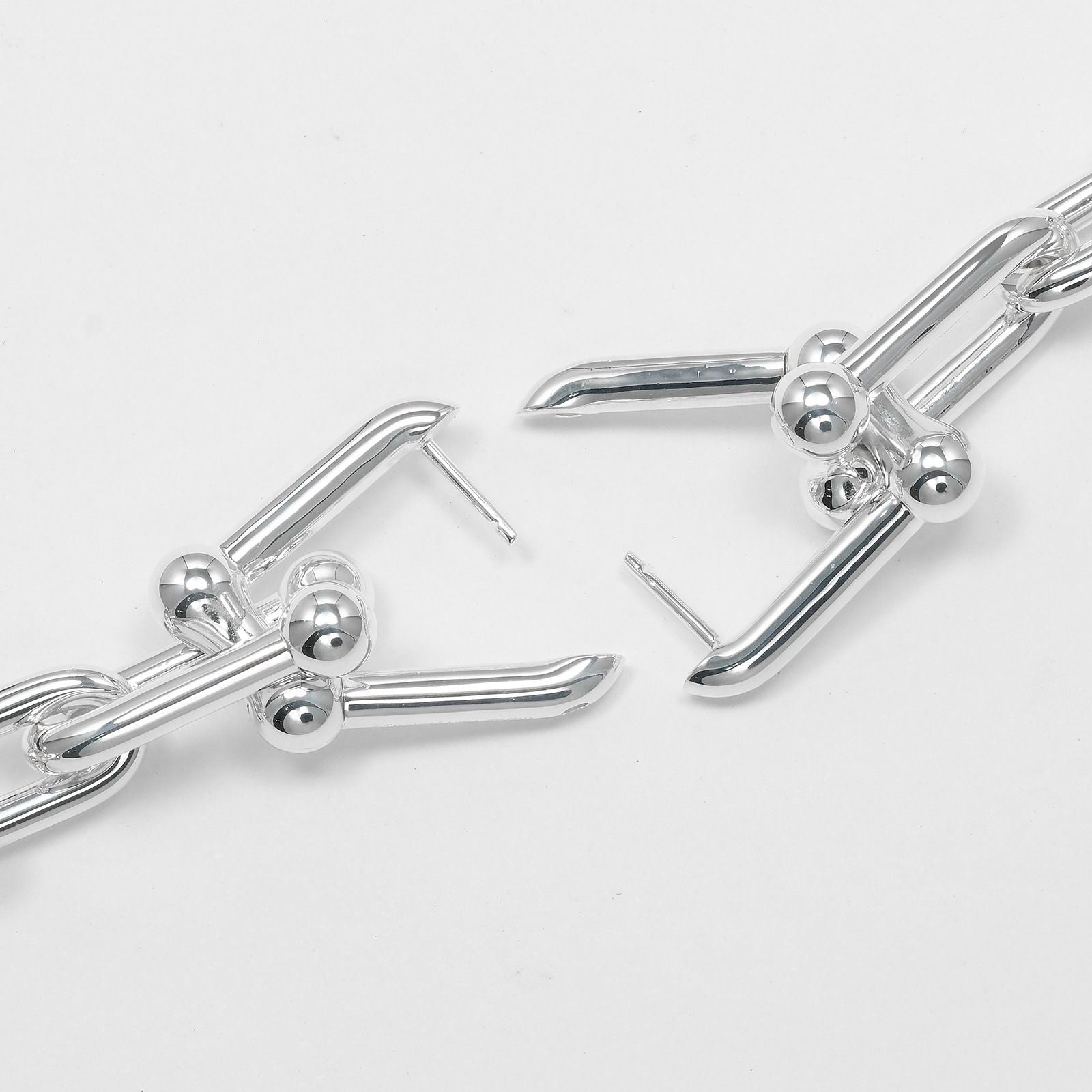 Tiffany & Co Graduated Link 925 Sterling Silver Earrings — view 5