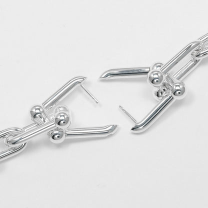Tiffany & Co Graduated Link 925 Sterling Silver Earrings — view 5