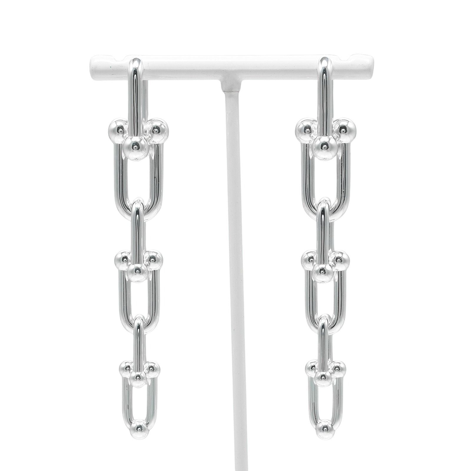 Tiffany & Co Graduated Link 925 Sterling Silver Earrings
