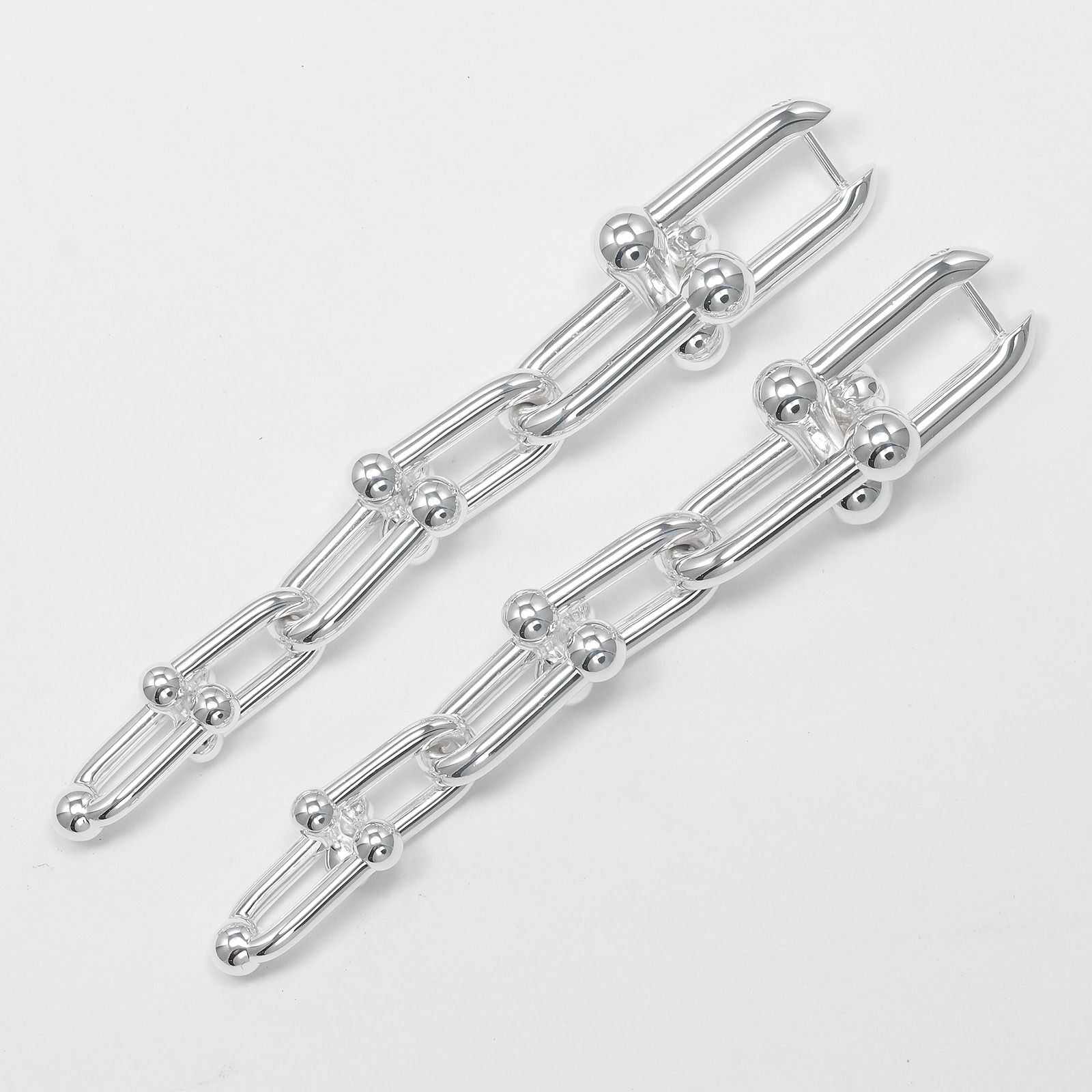 Tiffany & Co Graduated Link 925 Sterling Silver Earrings — view 7
