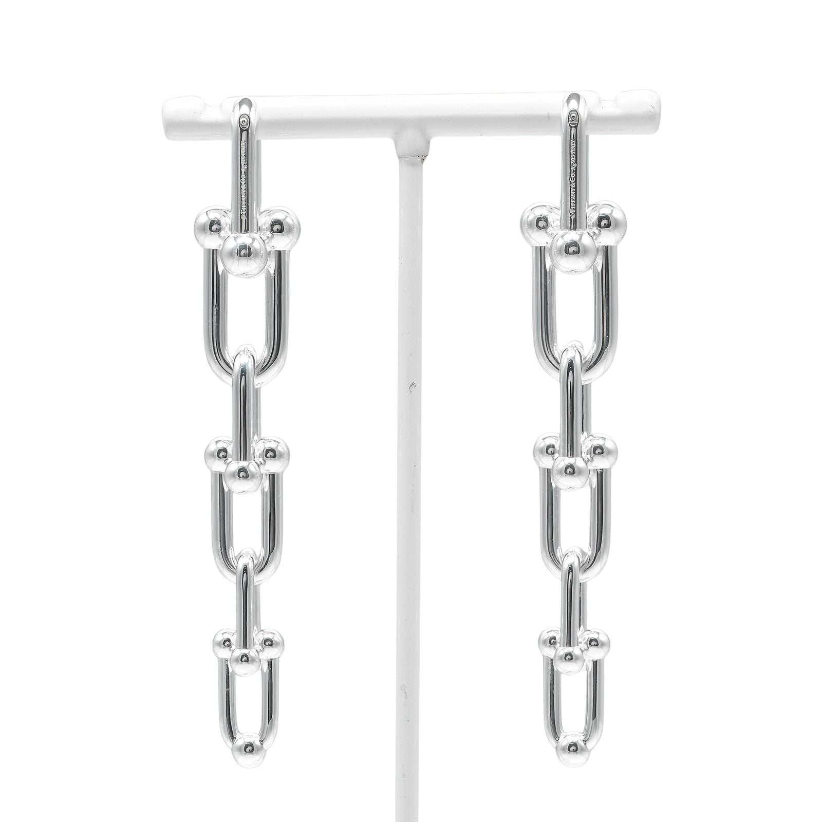 Tiffany & Co Graduated Link 925 Sterling Silver Earrings — view 3