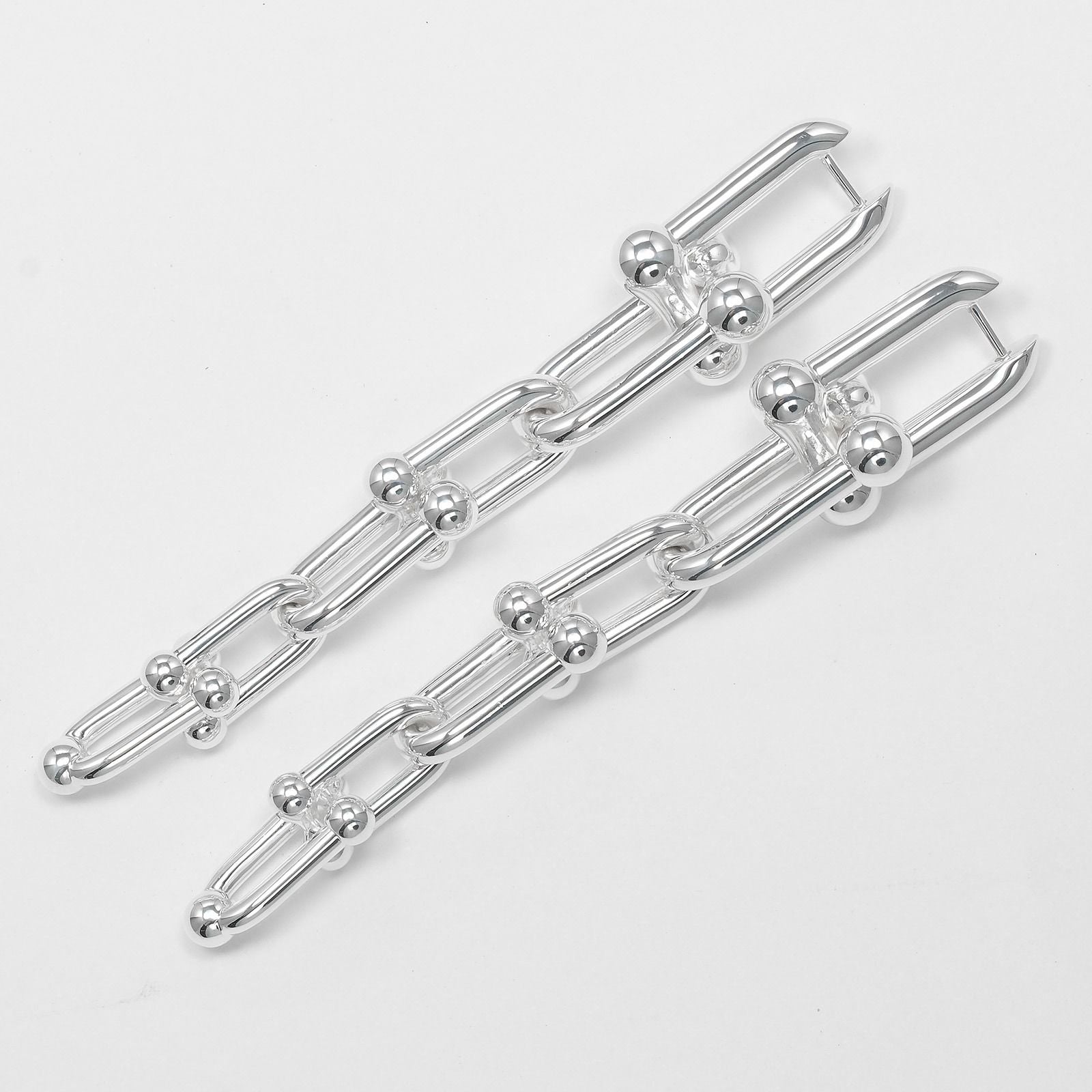 Tiffany & Co Graduated Link 925 Sterling Silver Earrings — view 8