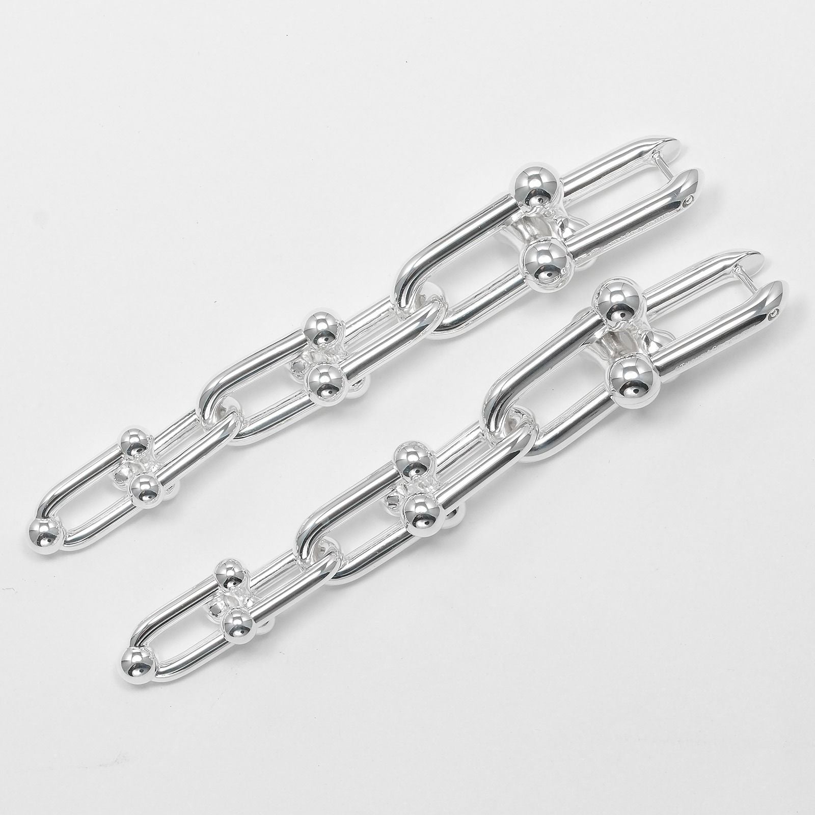 Tiffany & Co Graduated Link 925 Sterling Silver Earrings — view 6