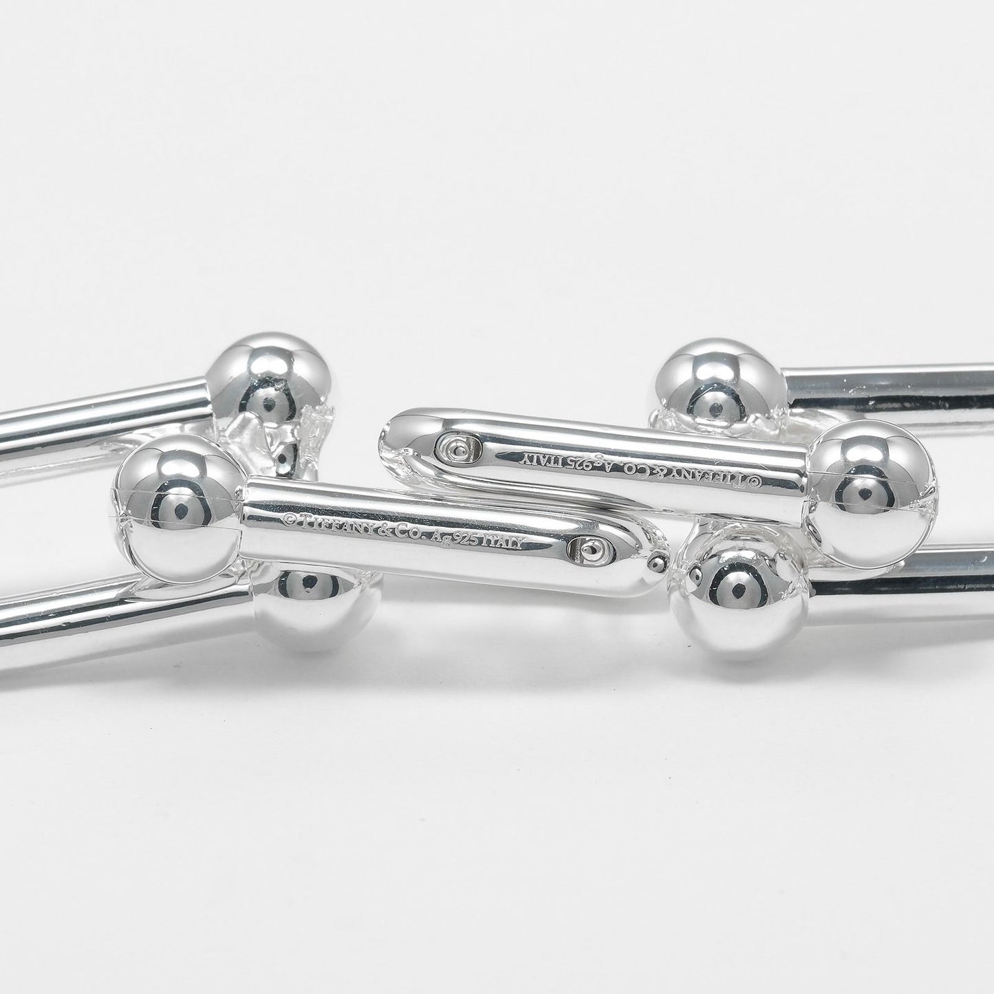 Tiffany & Co Graduated Link 925 Sterling Silver Earrings — view 4
