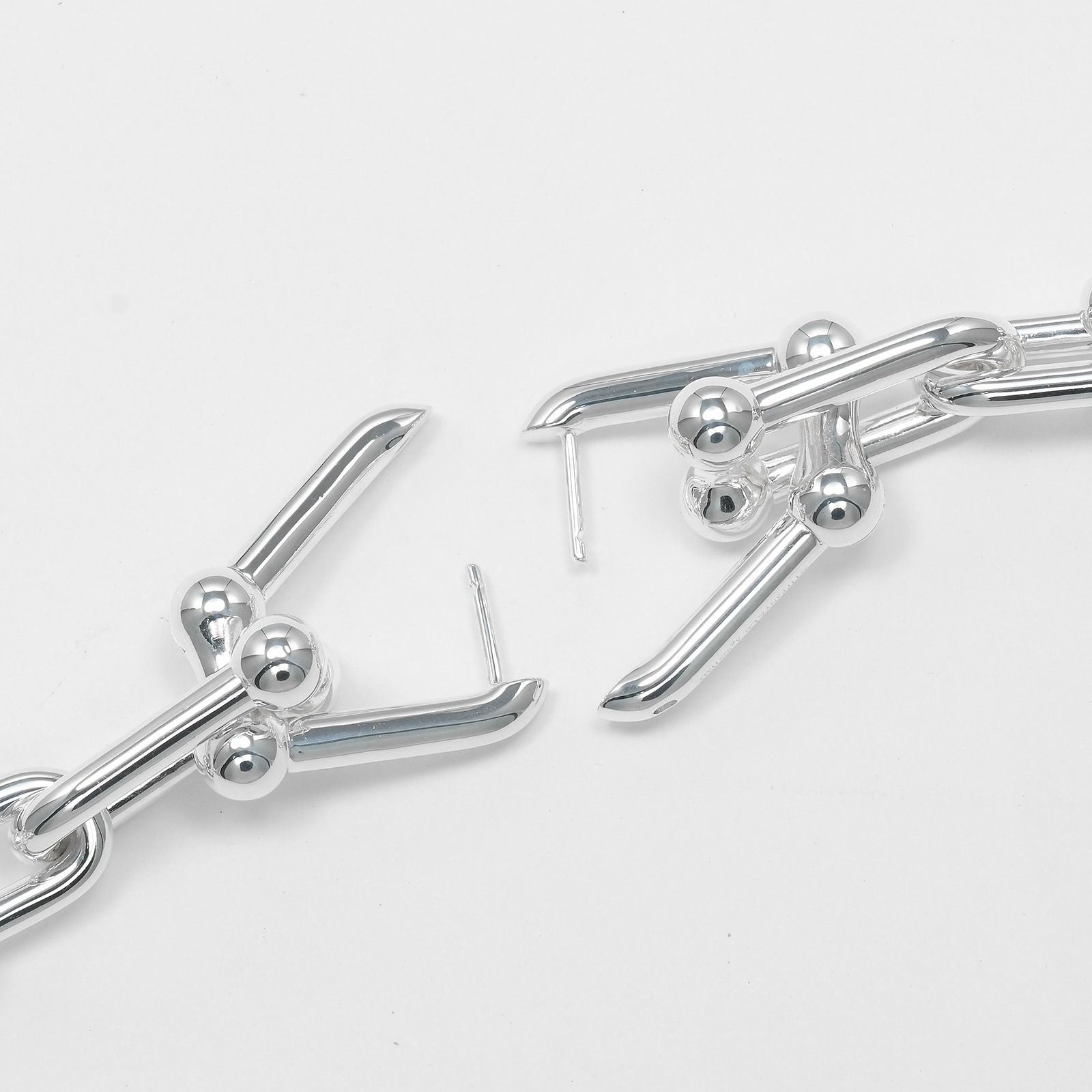 Tiffany & Co Graduated Link 925 Sterling Silver Earrings — view 5