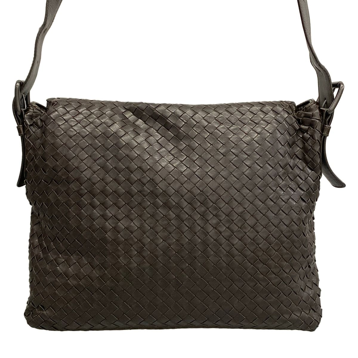 Bottega Veneta Shoulder Bag Intrecciato Dark Brown Leather — view 3