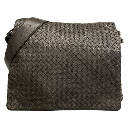 Bottega Veneta Shoulder Bag Intrecciato Dark Brown Leather