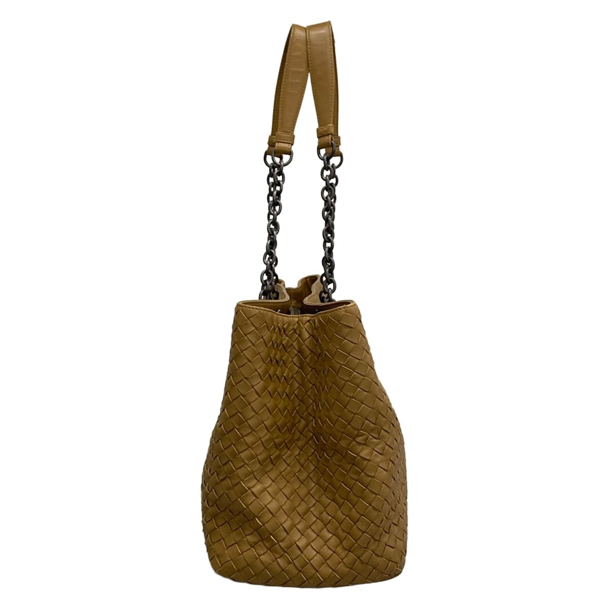 Bottega Veneta Tote Intrecciato Light Brown Chain Shoulder Leather — view 4