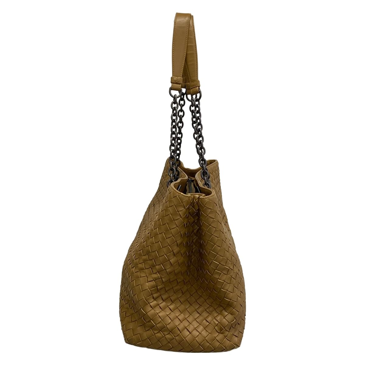 Bottega Veneta Tote Intrecciato Light Brown Chain Shoulder Leather — view 2