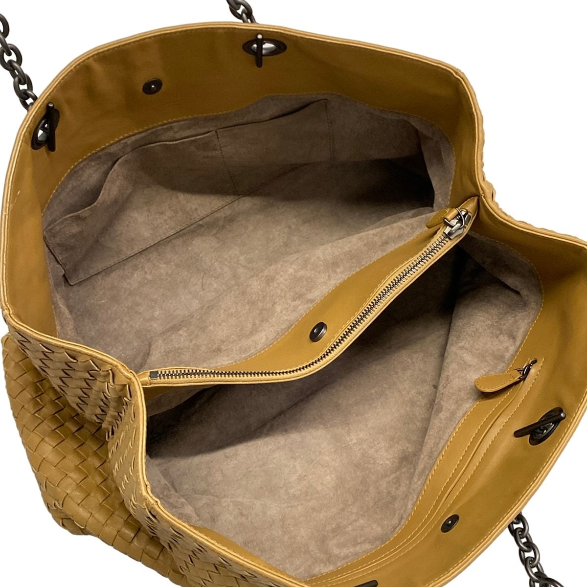 Bottega Veneta Tote Intrecciato Light Brown Chain Shoulder Leather — view 7