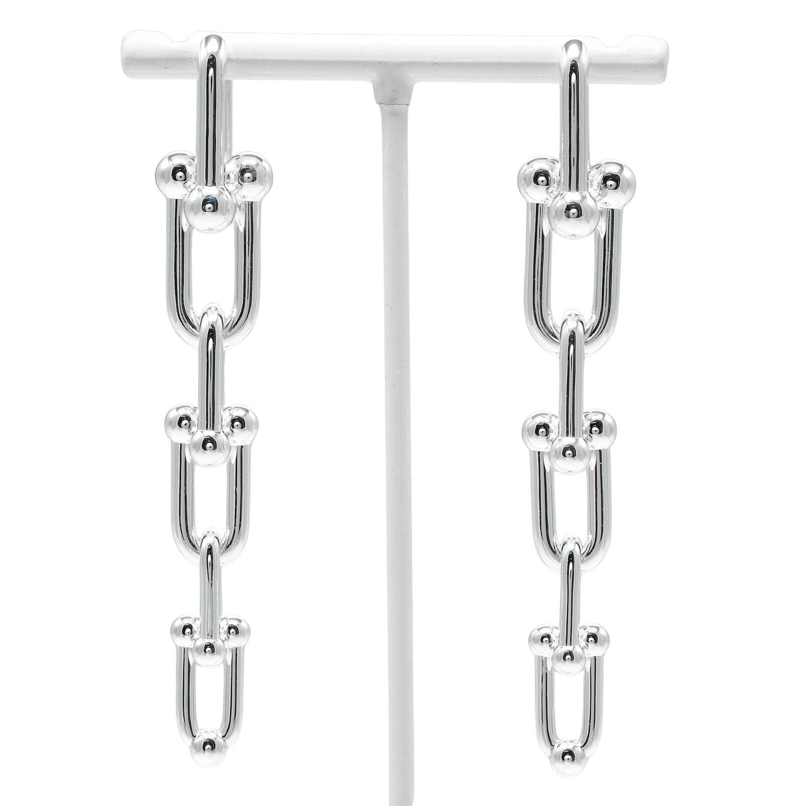 Tiffany & Co Graduated Link 925 Sterling Silver Earrings