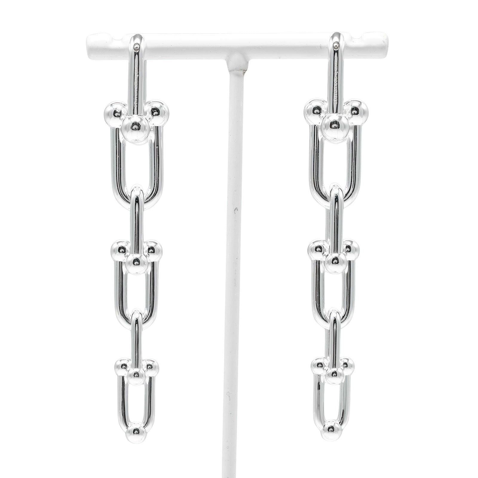 Tiffany & Co Graduated Link 925 Sterling Silver Earrings — view 3