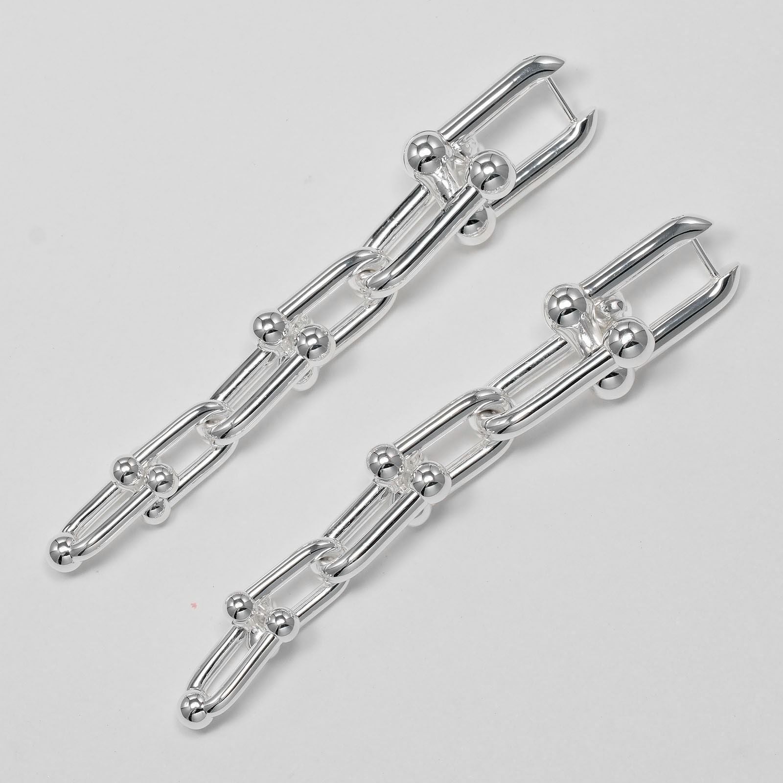 Tiffany & Co Graduated Link 925 Sterling Silver Earrings — view 6