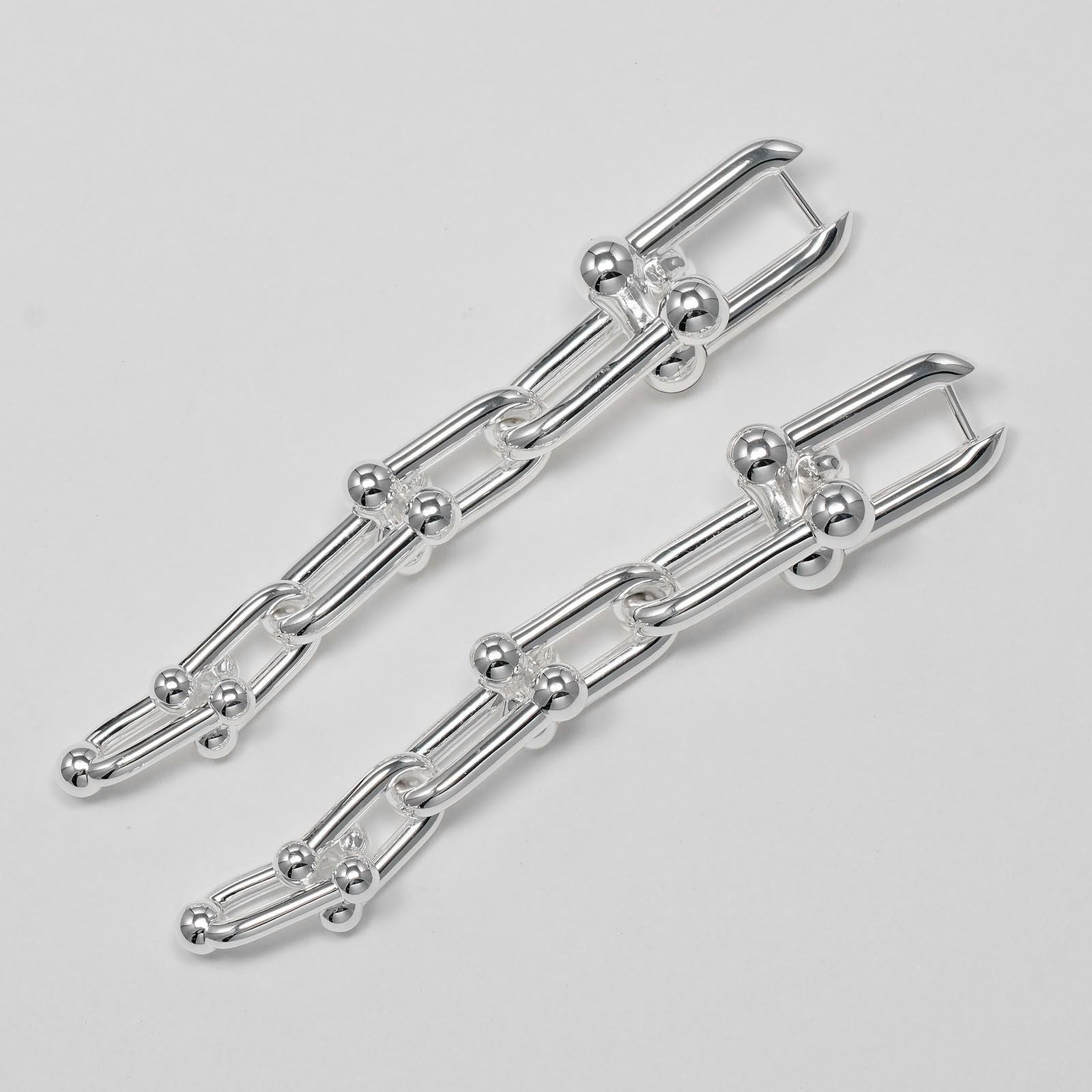 Tiffany & Co Graduated Link 925 Sterling Silver Earrings — view 8