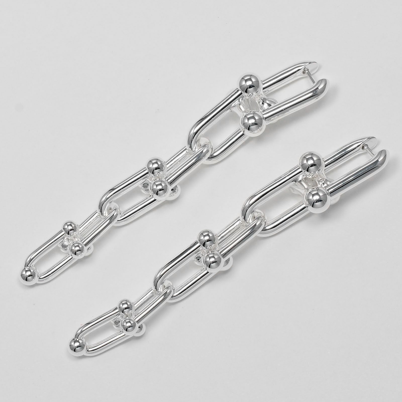 Tiffany & Co Graduated Link 925 Sterling Silver Earrings — view 7