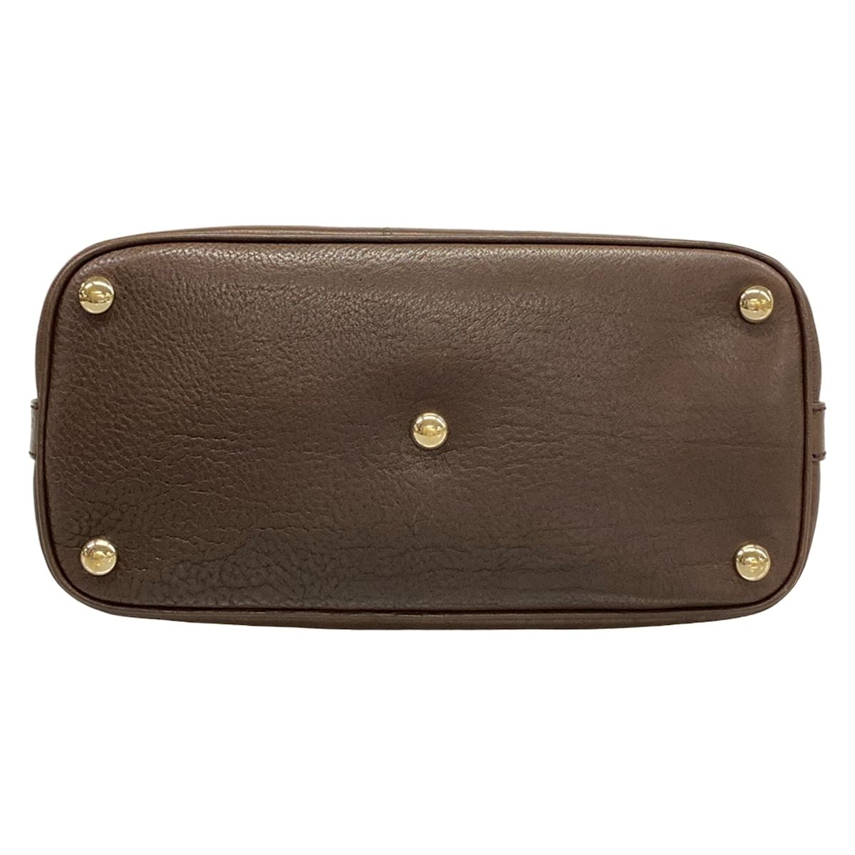 Gucci Handbag GG Pattern Double Dark Brown Beige Leather — view 5