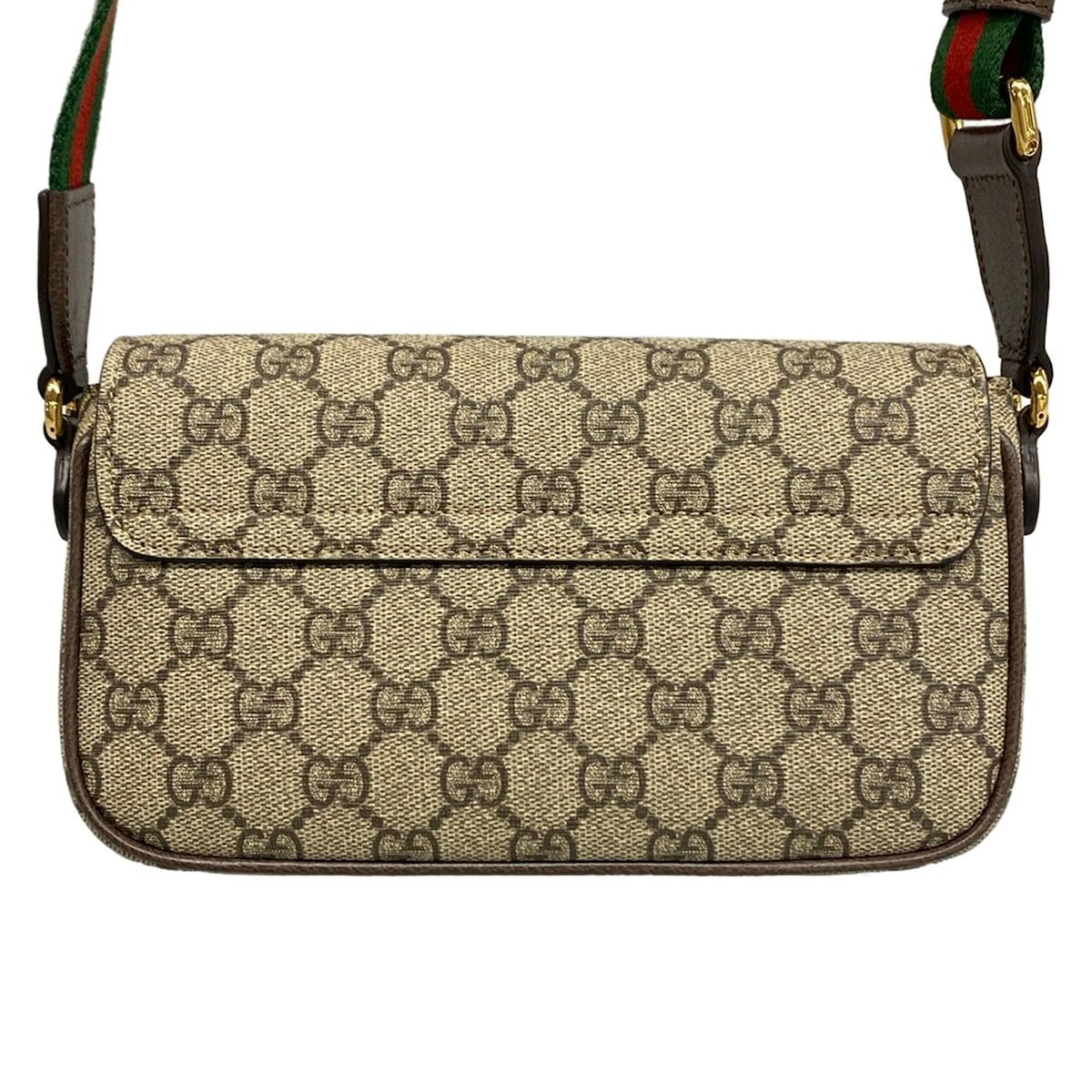 Gucci Shoulder Bag Ophidia Beige Dark Brown Multi Leather — view 3