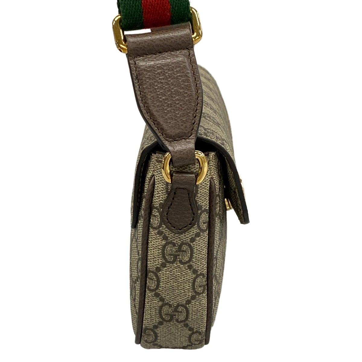 Gucci Shoulder Bag Ophidia Beige Dark Brown Multi Leather — view 2