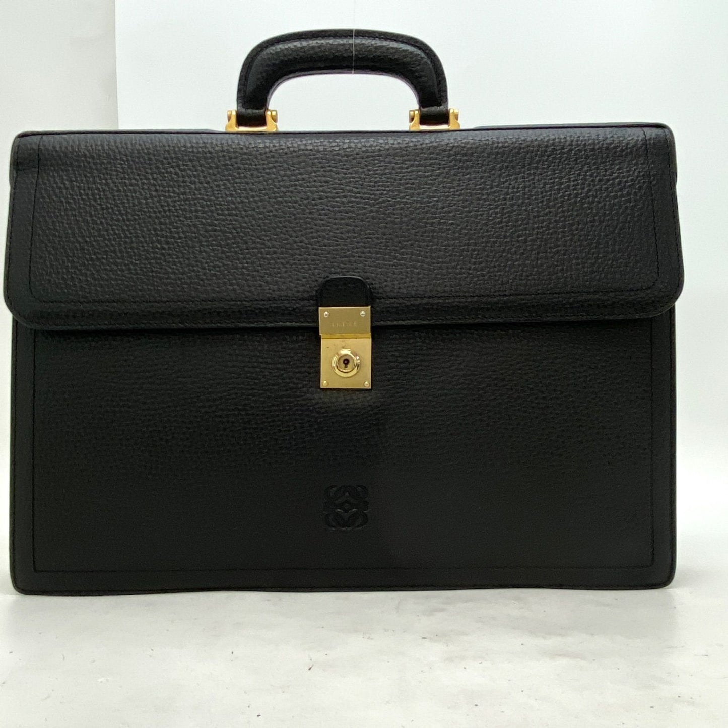Loewe Briefcase Hand Business Anagram Grained Leather