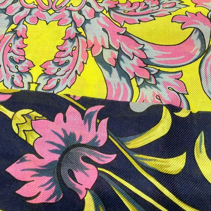 Loewe Shawl Yellow Dark Navy Multi Butterfly Cashmere Scarf — view 3