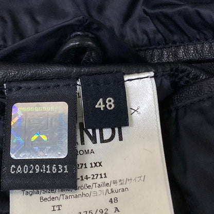 Fendi Rider's Jacket 48 M Black Long Sleeve Lambskin — view 4