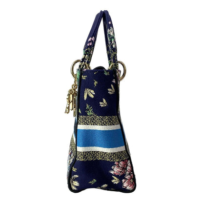 Dior Handbag Light Midi Dark Navy Blue Multi — view 4