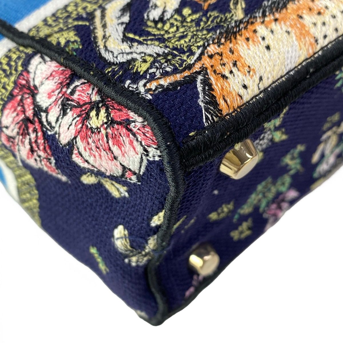 Dior Handbag Light Midi Dark Navy Blue Multi — view 8